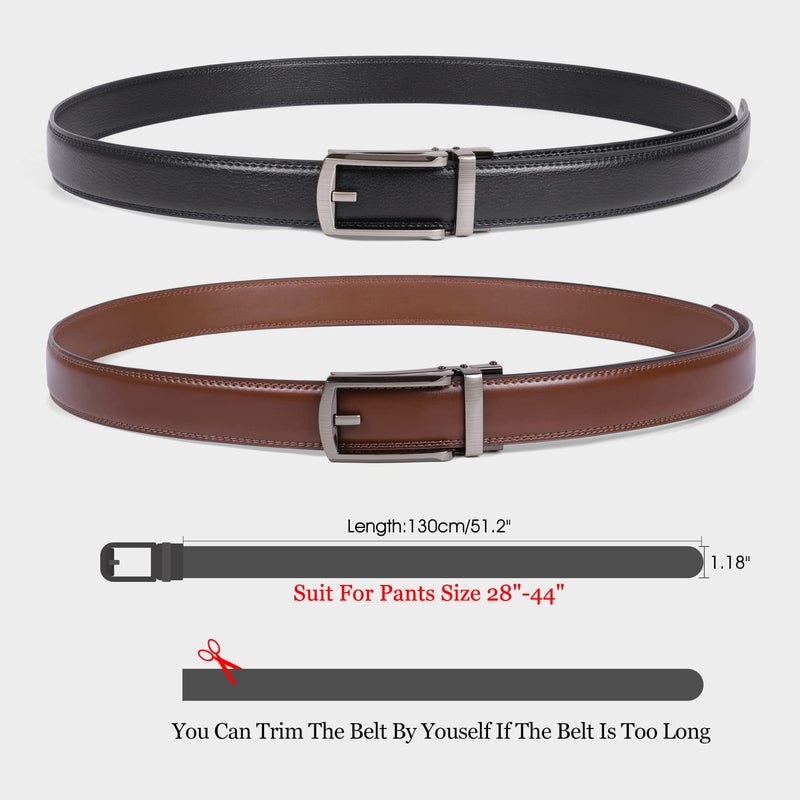 WERFORU Men's Ratchet Belts, 2 Pack Leather Belts for Men Dress and Casual with Automatic Buckle - Image 5